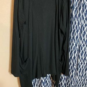 Zyia Black Lounge Boyfriend Cardigan sz XXL
